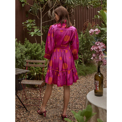 House of Fett Wonka Polka Tiered Dress - Purple
