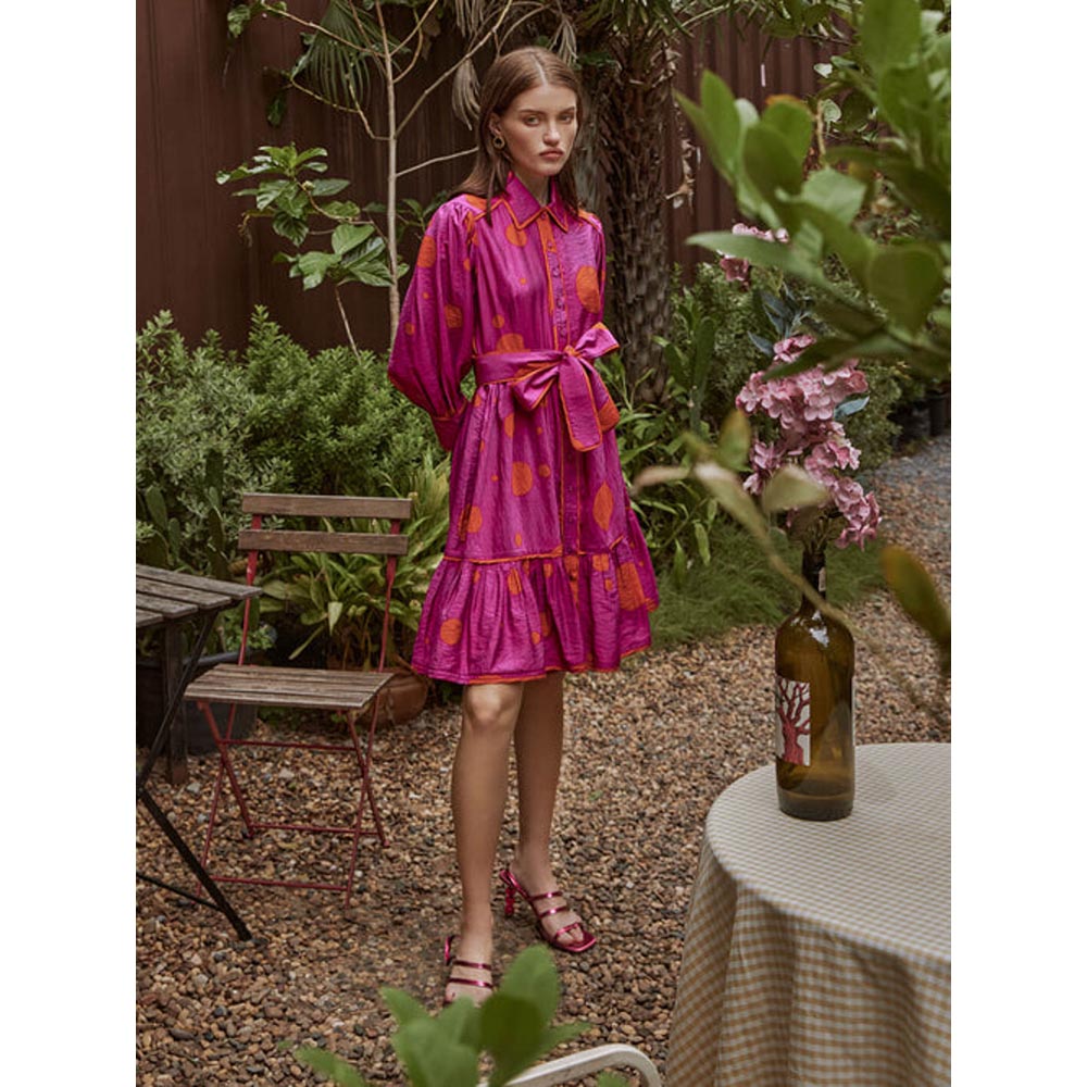 House of Fett Wonka Polka Tiered Dress - Purple