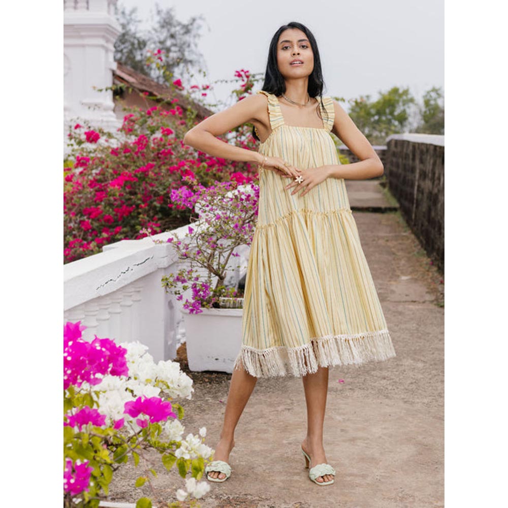 House of Fett Seychelles Gathered Dress - Yellow