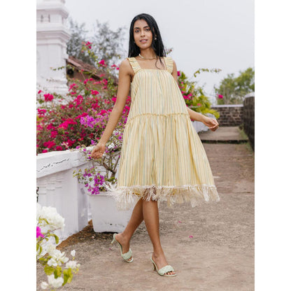 House of Fett Seychelles Gathered Dress - Yellow