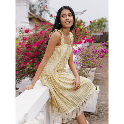 House of Fett Seychelles Gathered Dress - Yellow