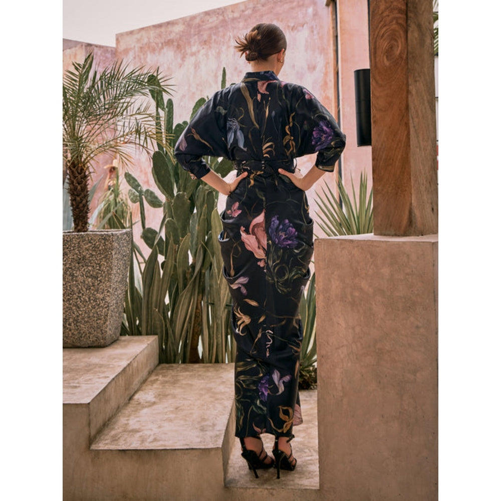 House of Fett Waldorf Pleated Gown - Black