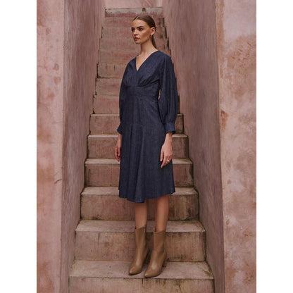 House of Fett Zoe Cotton Dress - Blue