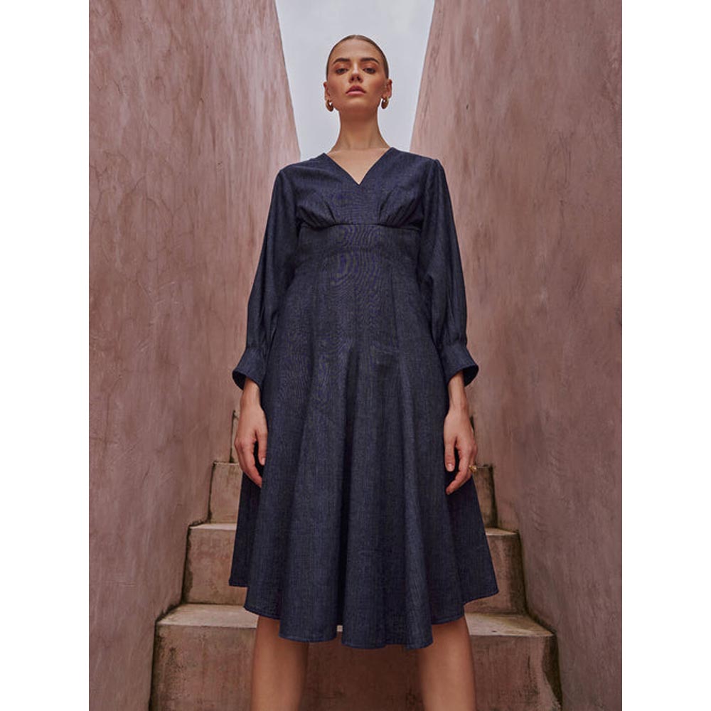 House of Fett Zoe Cotton Dress - Blue
