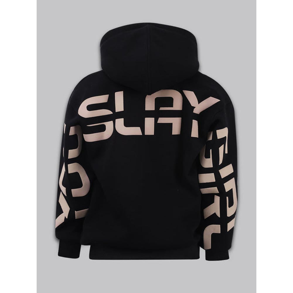 House of Fett You Slay Girl Femme Oversized Fit Womens Hoodie - Black