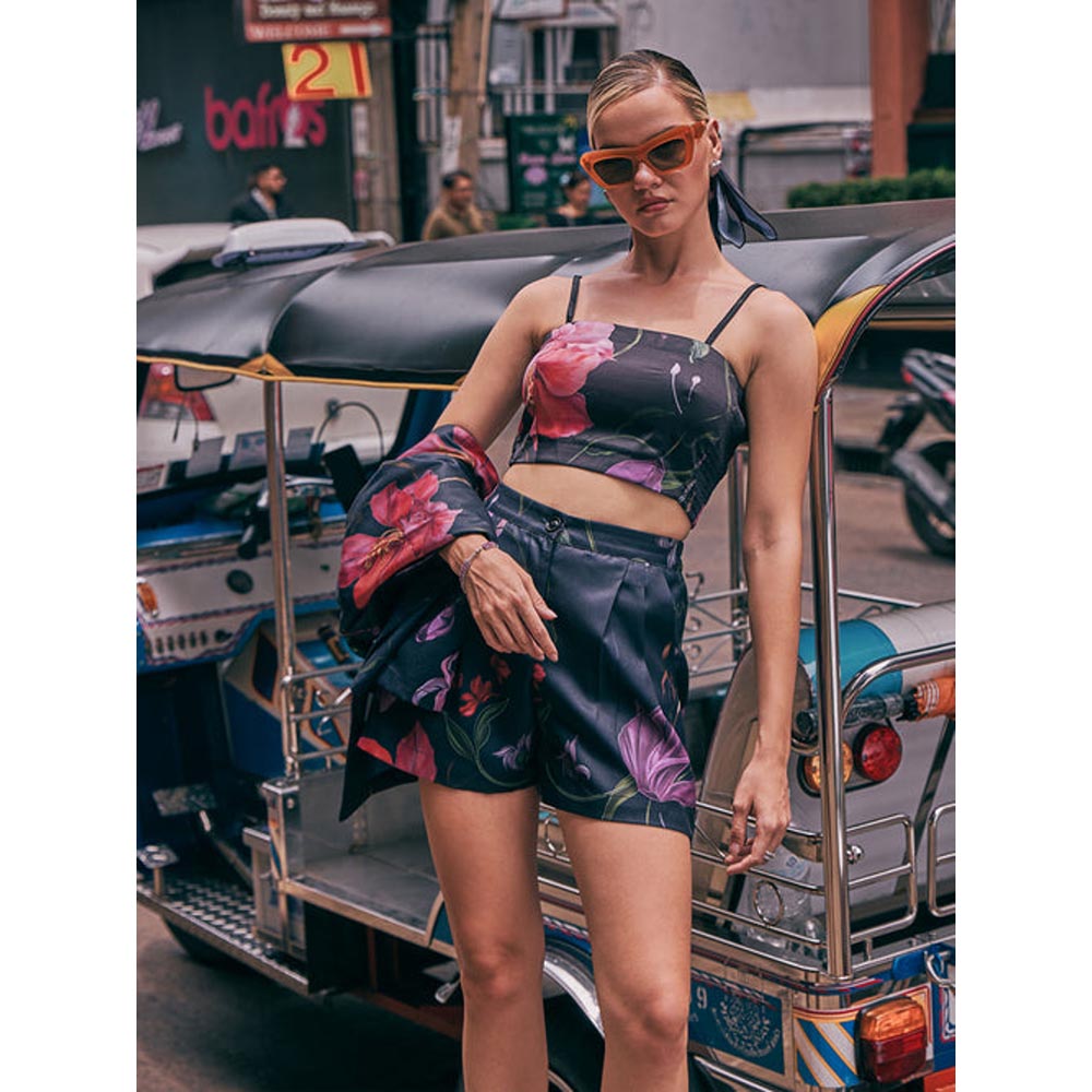 House of Fett Chuck And Blair Crop Top - Blue