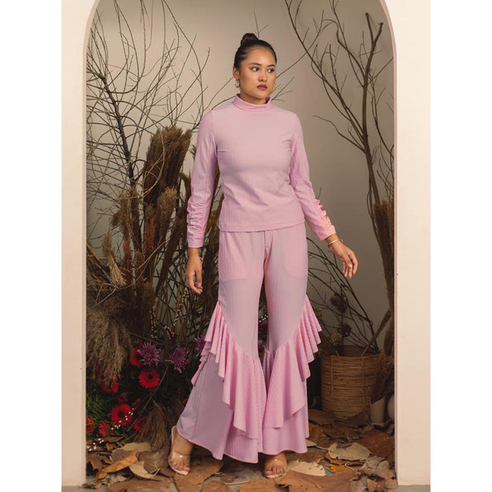 House of Fett Elliot High Neck Top - Pink