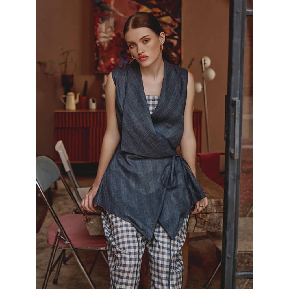 House of Fett Scott Check Crop Top - Multi-Color
