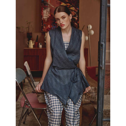 House of Fett Scott Check Crop Top - Multi-Color