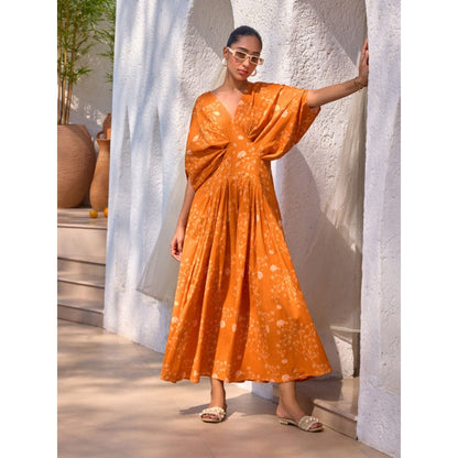 House of Fett Samode Printed Jumpsuit - Orange