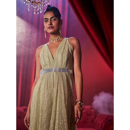 House of Fett Shimmer Glitz Gold Jumpsuit