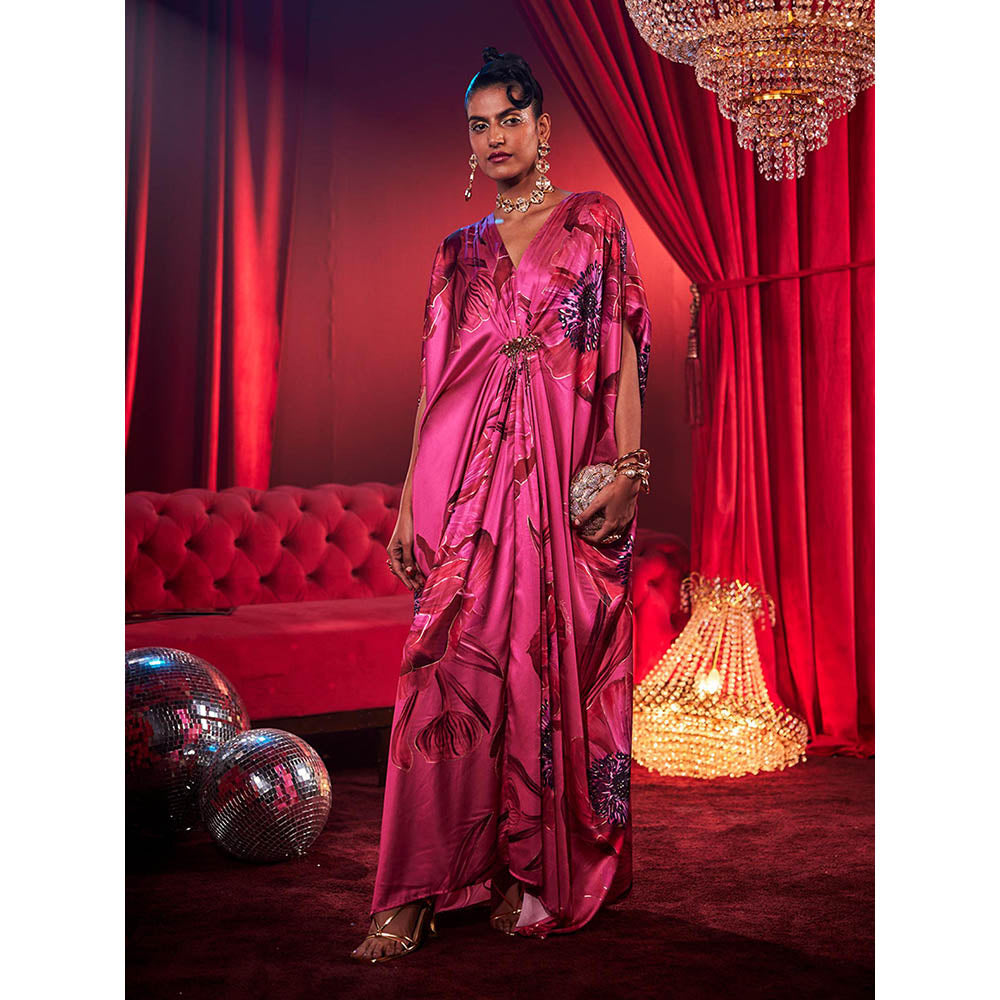 House of Fett Diva Poppy Print Dress - Pink
