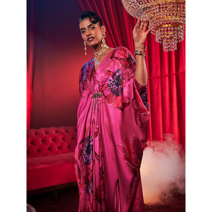 House of Fett Diva Poppy Print Dress - Pink