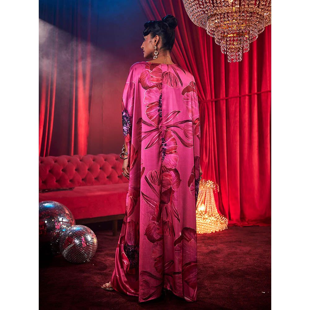 House of Fett Diva Poppy Print Dress - Pink