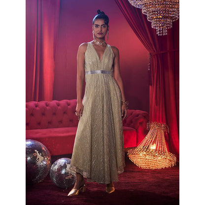 House of Fett Shimmer Glitz Gown - Golden - Lavender