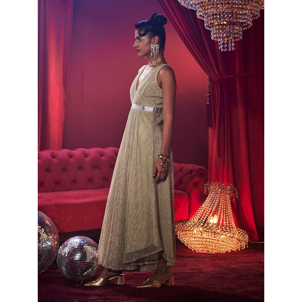 House of Fett Shimmer Glitz Gown - Golden - Lavender
