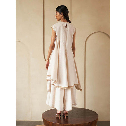 House of Fett Alila Layered Beige Top with Pant Co-Ord