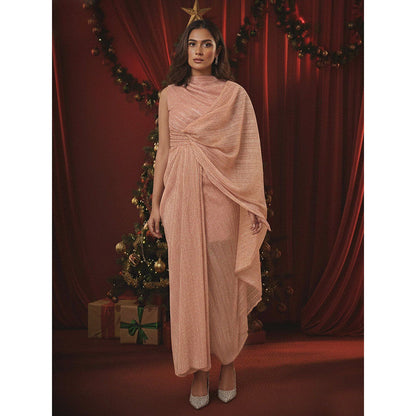 House of Fett Pink Royale Draped Gown