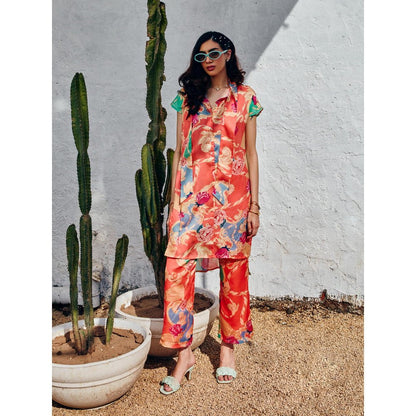 House of Fett Amor Orange Top with Pant Co-Ords
