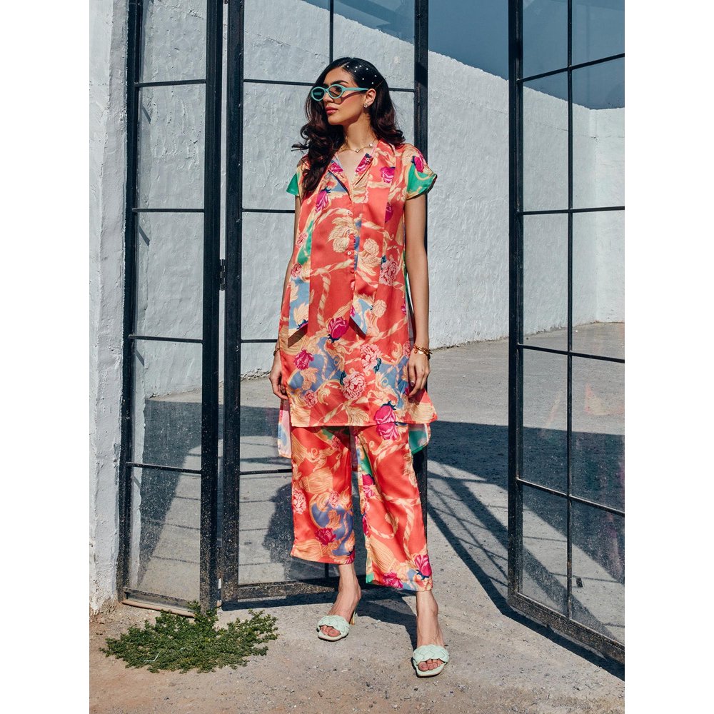 House of Fett Amor Orange Top with Pant Co-Ords