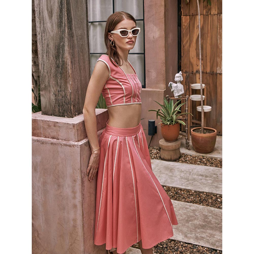 House of Fett Carol Pink Top with Skirt Co-Ords