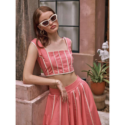 House of Fett Carol Pink Top with Skirt Co-Ords