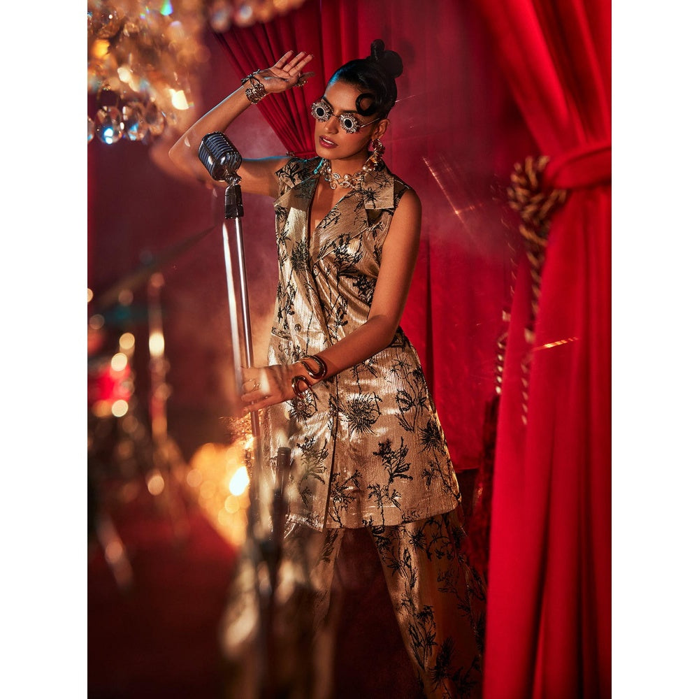 House of Fett Diana Gold Jacket with Pant Co-Ords