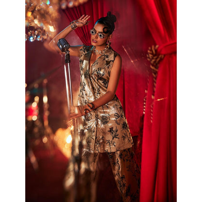 House of Fett Diana Gold Jacket with Pant Co-Ords