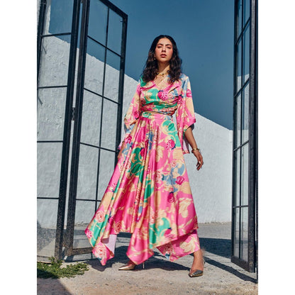 House of Fett Fiori Pink Top with Pant Co-Ords