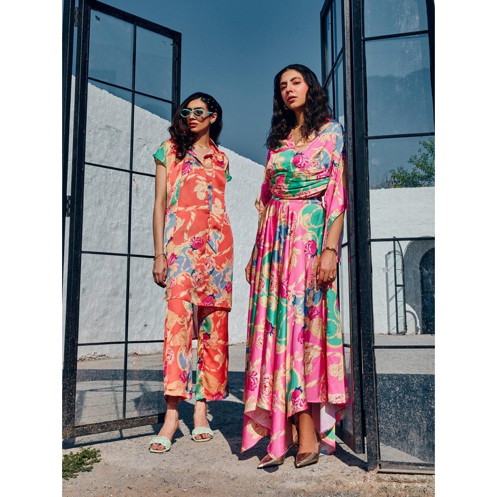 House of Fett Fiori Pink Top with Pant Co-Ords