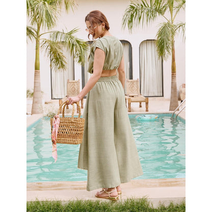 House of Fett Mersin Novo Green Top with Pant Co-Ords