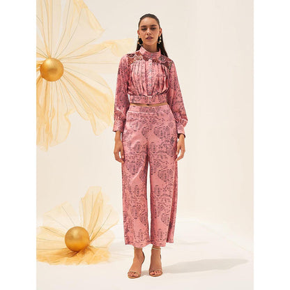 House of Fett Shibuya Pink Top with Pant Co-Ords