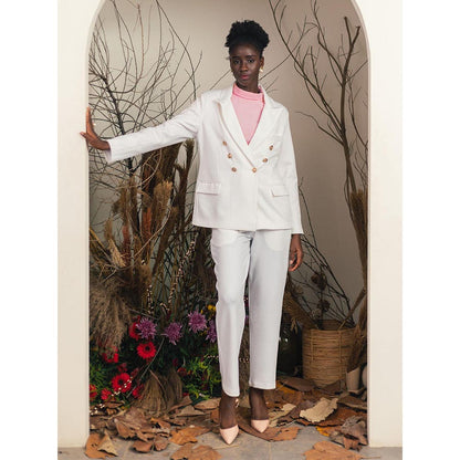House of Fett Womens Rochester Tailored White Pant