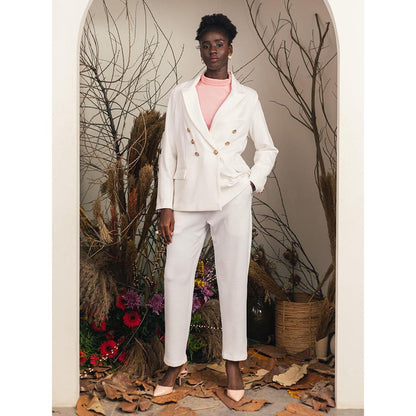 House of Fett Womens Rochester Tailored White Pant