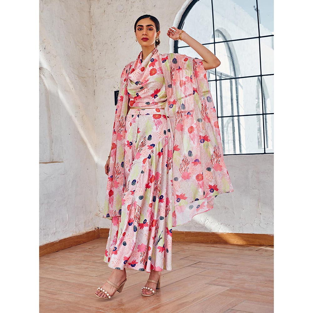 House of Fett Coral rush Floral Coral Cape