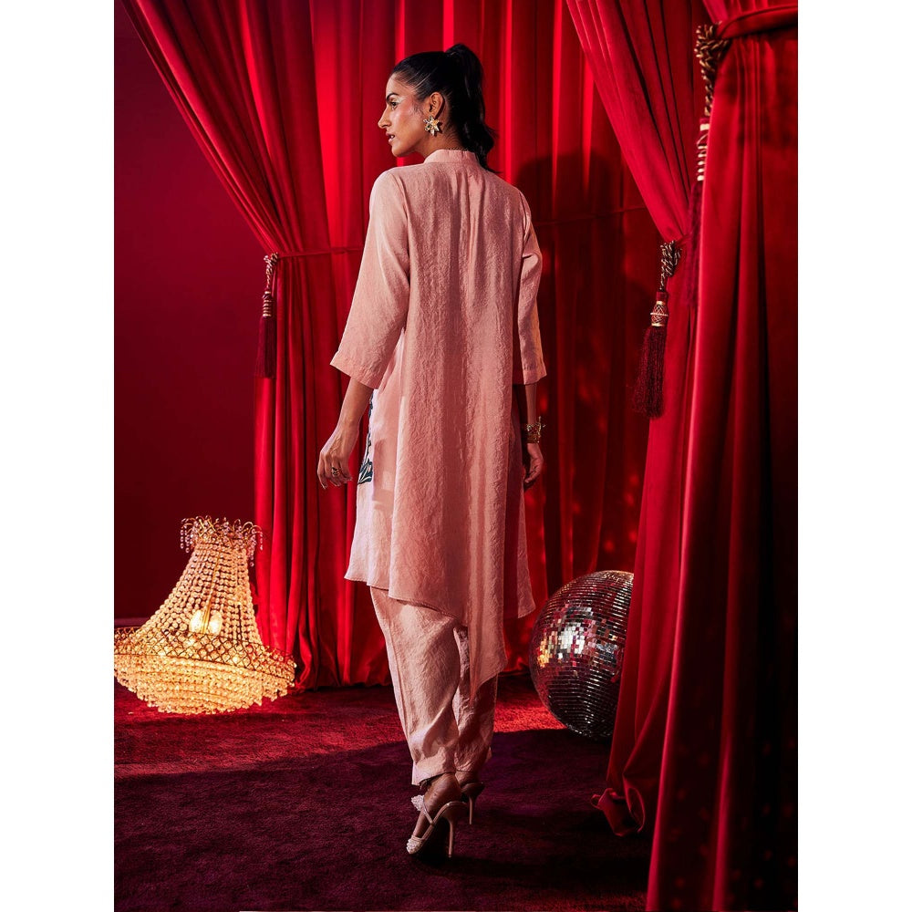 House of Fett Petalina Peach Embroidered Co-Ord Set