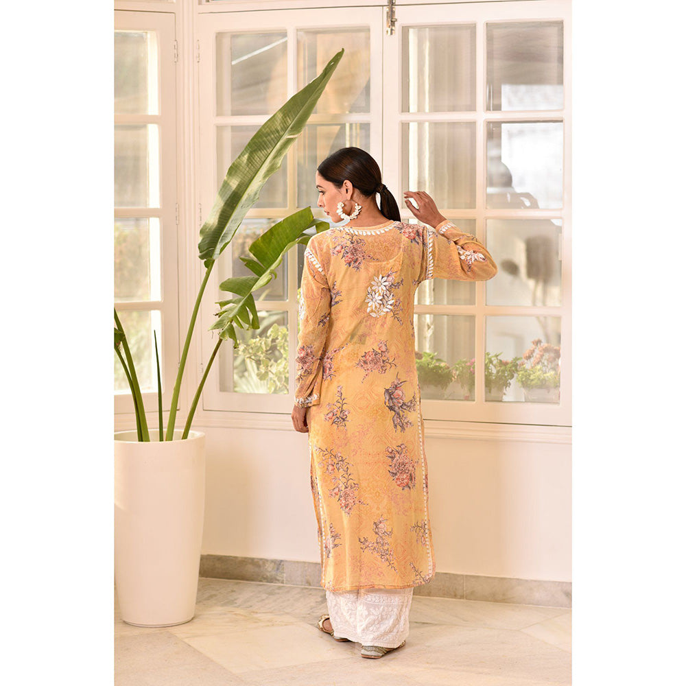House of Chikankari Eliza Chikankari Mulmul Straight Kurta