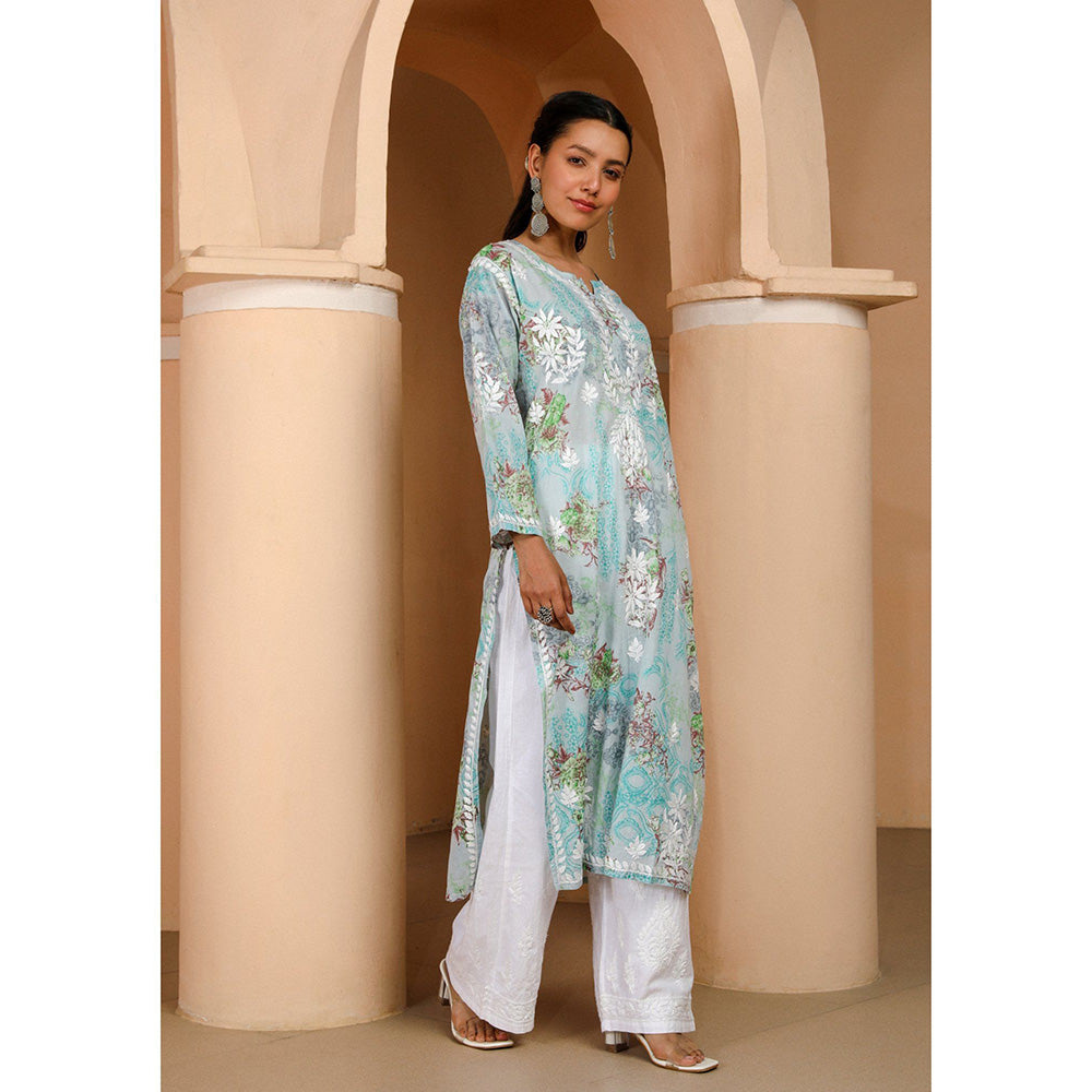 House of Chikankari Eliza Chikankari Mulmul Straight Kurta