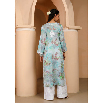 House of Chikankari Eliza Chikankari Mulmul Straight Kurta