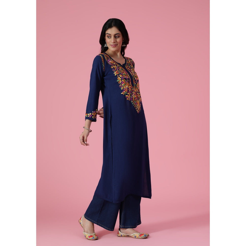 Chikankari Woven Long Kurta