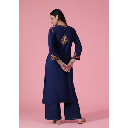 Chikankari Woven Long Kurta