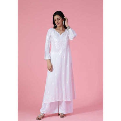 Chikankari Woven Long Kurta