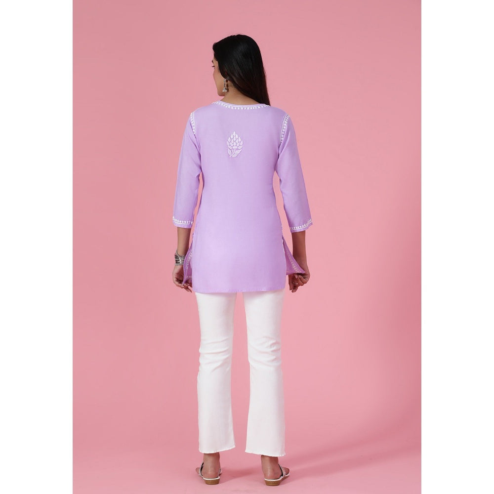 Chikankari Woven Short Kurta