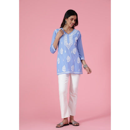 Chikankari Woven Short Kurta