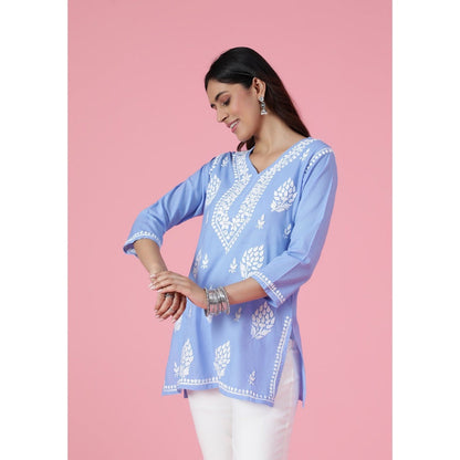 Chikankari Woven Short Kurta