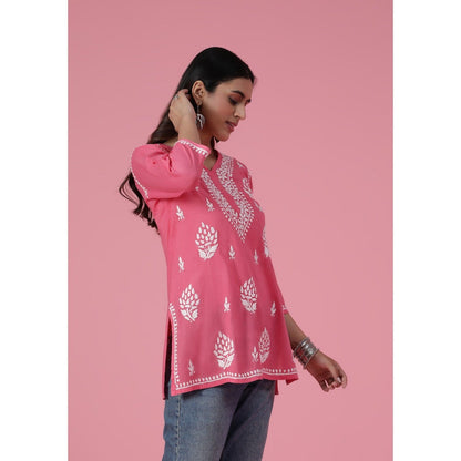 Chikankari Woven Short Kurta