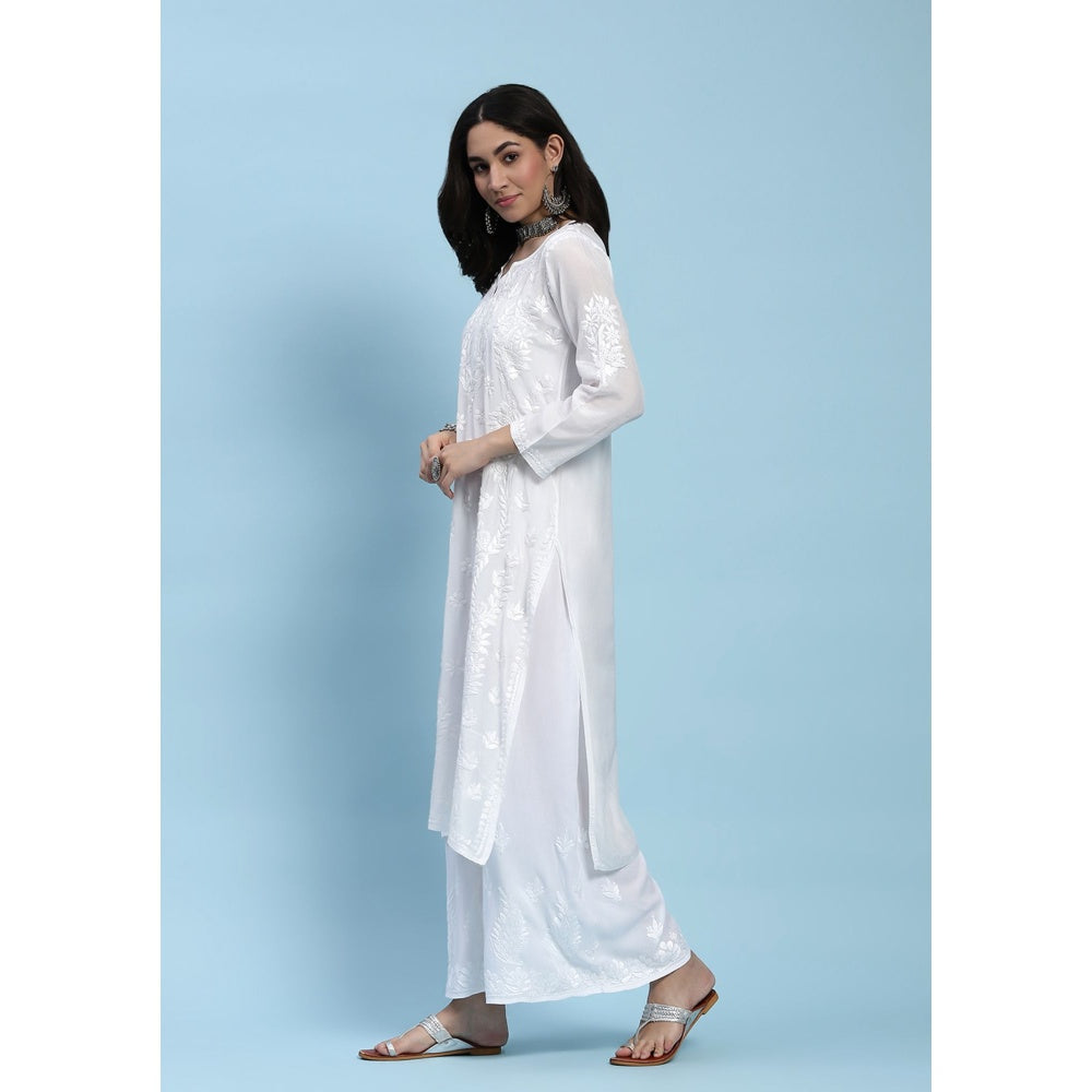 Chikankari Woven Long Kurta