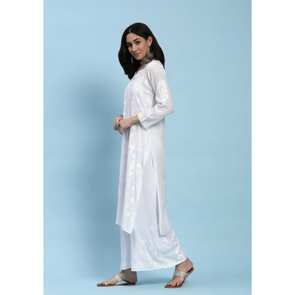 Chikankari Woven Long Kurta