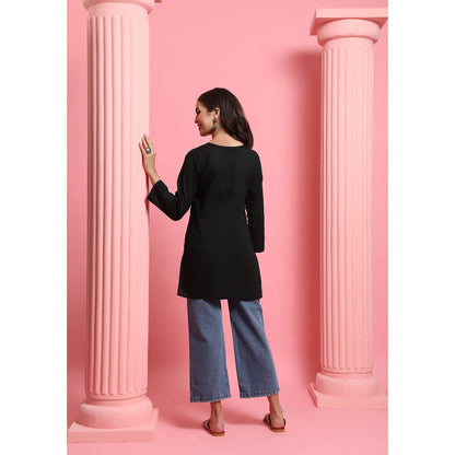 Chikankari Woven Short Kurta