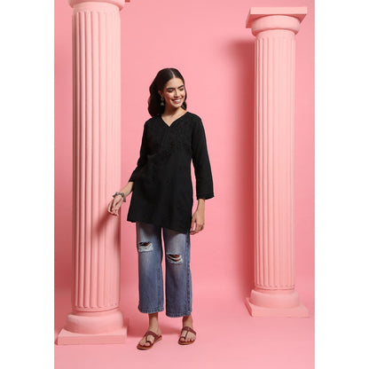 Chikankari Woven Short Kurta